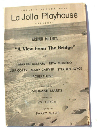 Vintage 1958 La Jolla Playhouse Theatre (Sherman Marks) Magazine Booklet