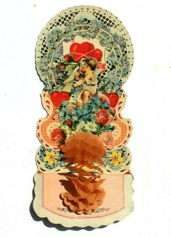 Vintage 1930s 3D Angel & Doves Valentine's Day Greeting Cards