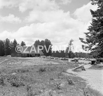 Vtg 1957 Crater Lake National Park Oregon Church Old Cars Photo Image #1754