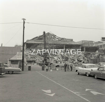 Vtg 1965 Knocking Down Tearing Apart Long Beach CA Bathhouse Photo #2315