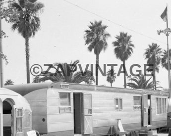 Vintage B&W Sept 1955 L.A Co Fair Pamona CA Celebrity Trailers Photo #1680