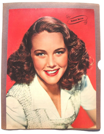 Vintage 1940's BARBARA BRITTON Head Shot CELEBRITY Photo CLIPPING / CUT OUT 8X11