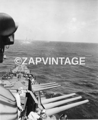 Vtg WWII USA Military Navy Boat Ship W/ Cannons Photo Image #1799