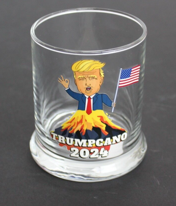Donald Trump Political Republican Volcano Beverage Whiskey Glass Tumbler