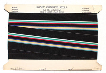 Vtg 1960's Multi Retro Mod Funky Trim Fabric Trimming Bindings Sewing Material