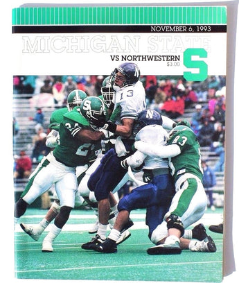Vtg November 6, 1993 Michigan State Vs Northwestern Football Program Magazine