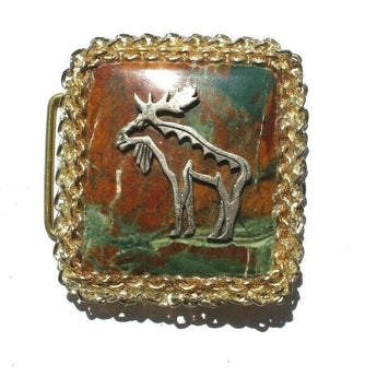 Vtg Western Cowboy Belt Buckle Jewelry (Agate Stone Geode Gemstone Crystal) #83