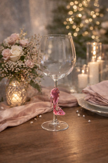 New Girly Pink Red Wine Glasses Cup W/ Glass High Heel Stem Birthday Mothers Day