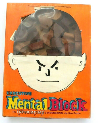 Vtg Executive Mental Block 3-dimensional Jigsaw Puzzle By Benjor Thinking Game