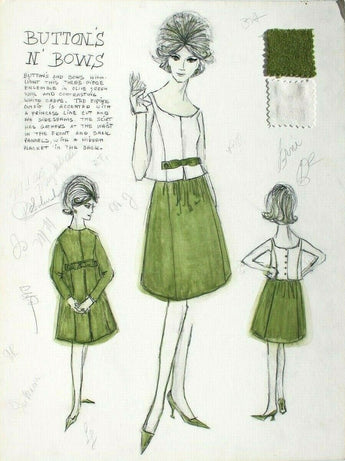 Vtg 1962 Retro MCM Fashion Designer Presentation (Mood) Sketch Board (21 of 40)