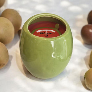 New Green Ceramic Spanish Olives Martini Funny Gag Gift Bar Candle Room Decor