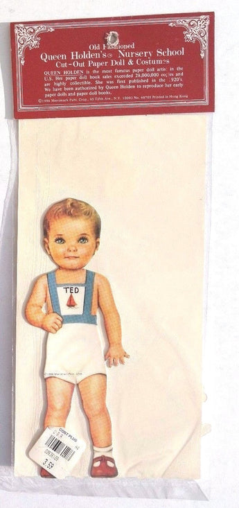New Sealed Vtg 1986 NURSERY SCHOOL Ted (Queen Holden's) CUT-OUT Paper Doll Set