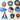 Vtg Lot Of 8 Space Shuttle (Young Crippen COLUMBIA Challenger) Hawkeye Stickers