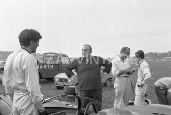 Rare Vtg B&W 1960s Carlo Abarth Fiat Racing Ferrari Cars Italy Photo #1518