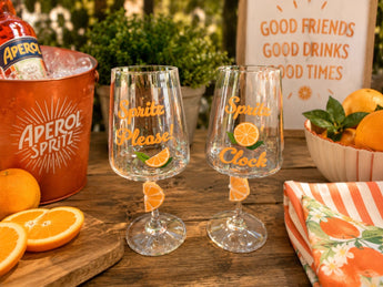 New Set Orange Wine / Cocktail Spritz W/ Orange For Rim Beverage Drinking Party