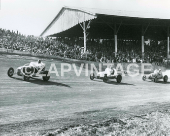 Vintage 1950'S Black & White Car Racing Speedway (Race Car) Photo #347