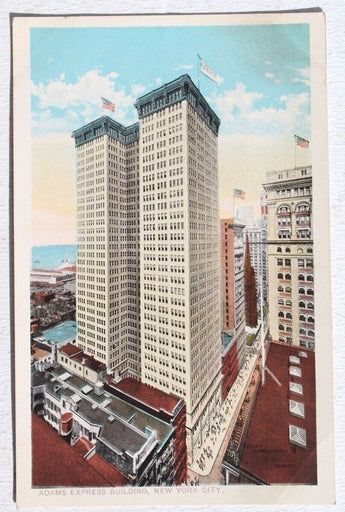 Vtg Antique Early 1900s Era Postcard RPPC - New York City Adams Express Building