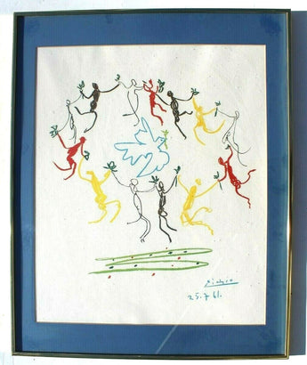 Vtg PABLO PICASSO La Ronde De La Jeunesse Youth Circle SIGNED ART Print Litho