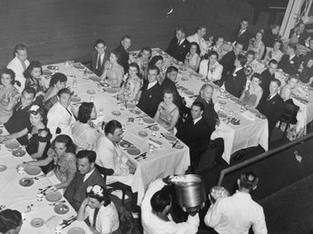 Vintage B&W 1920's - 1930's BETA PHI Frat Photo (College Formal Sit Down Dinner)