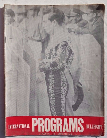 Vintage MAY 1961 Programs International Bullfight Bullfighting Magazine