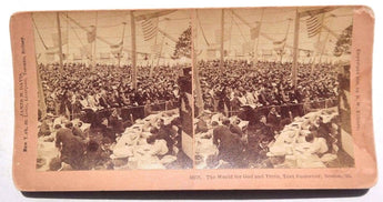 Vintage 1895 STERIOVIEW Card by B. W. Kinburn (Tent Endeaver Boston) Photographs