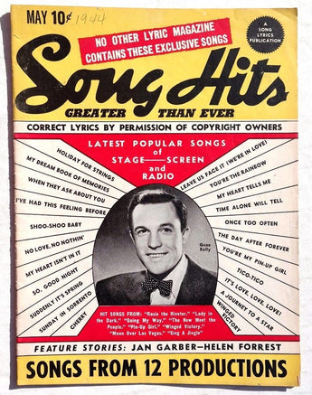 Vintage May 1944 SONG HITS Lyrics Magazine (Gene Kelly) Jan Garber