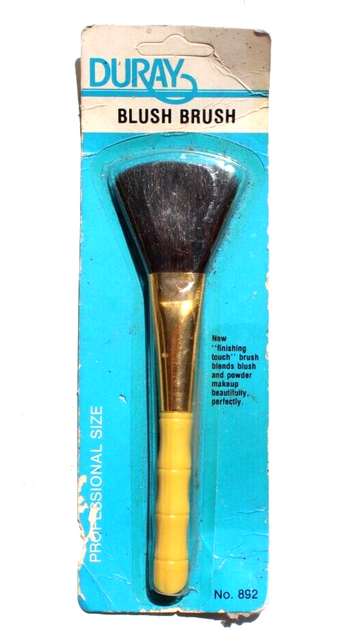 Vintage 1980S DURAY Blush Brush Professional Size Bamboo Handle NOS
