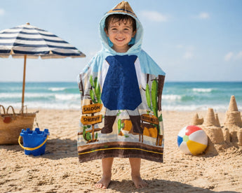 New Kids Sheriff Hooded Beach Towel Poncho Cowboy Western Saloon Bath Towel
