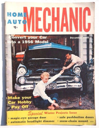 Vtg Hot Rat Rod Car Magazine - December 1955 HOME AUTO MECHANIC (Car Hobby)