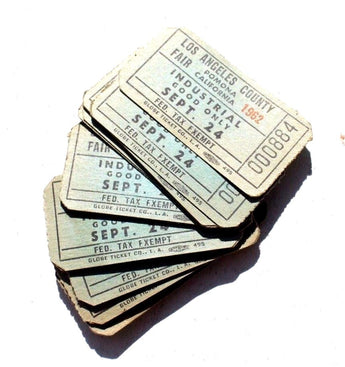21 Vintage 1962 Los Angeles County Fair Pomona Industrial Good Only Ticket Stub