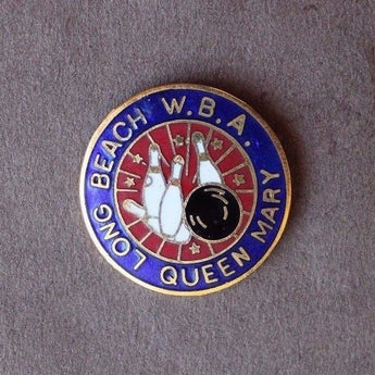 Vtg Long Beach W.B.A Bowling Queen Mary Lapel Pin Hat Pin