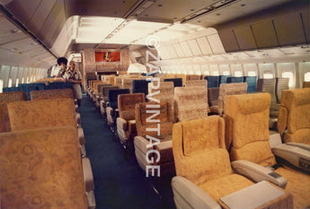 Vtg 1970s Airline Airplane Advertising Inside Seating Aircraft Photo #2042
