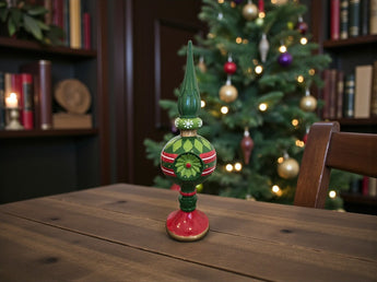 New Red & Green Christmas Holiday Resin Ornamant Finial Figure Statue Decor 15"