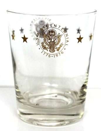 Vintage Gold 1776-1976 Bicentennial Celebration Glass Cup Tumbler