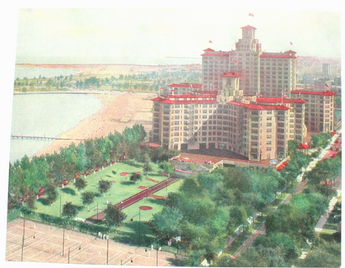 Vintage 1930 Large Edgewater Beach Hotel Chicago Illinois Postcard
