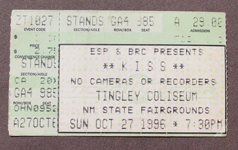 Vtg KISS October 27, 1996 Concert Ticket Stub Tingley Coliseum California