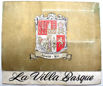 Vintage 1950 La Villa Basque French Dinning Restaurant Menu - RARE