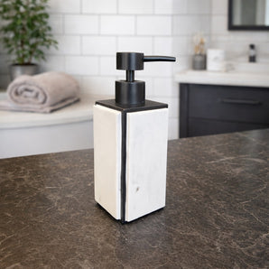 New Balck / White Marble Contemporary Soap Dispenser Pump Bathroon Vanity Decor