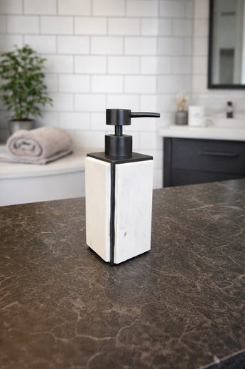 New Balck / White Marble Contemporary Soap Dispenser Pump Bathroon Vanity Decor