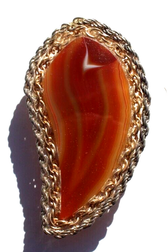 Vtg Gemstone (Agate Stone Geode Crystal) Cowboy Western Bolo Tie Rodeo