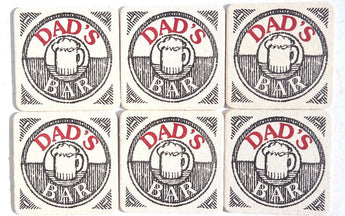 Vtg 6 Gibson Greetings "Father's Day" DAD'S BAR Long Lasting Drink Coasters