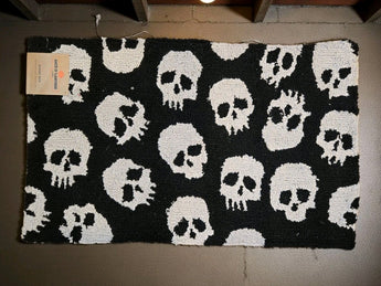 New Skull Door Mat Halloween Welcome Doormat Indoor Outdoor Entrance