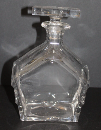 Vintage Clear Crystal Glass Decanter W/ Stopper BEVERAGE Storage