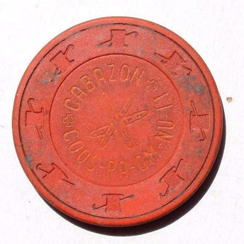 Vtg RARE Poker / Casino Clay Chip - COOS-PA-OM-NU Cabazon, CA (.50 Cents)