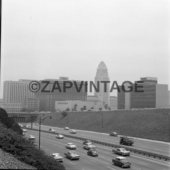 Vtg 1964 Top view Of the 101 Freeway Los Angles Federal Court House Photo #2009