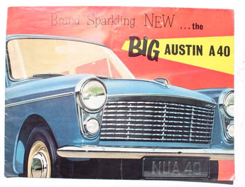 Vintage 1960's England Big Austin A40 Car Dealer Fold Out Advertising Brochure