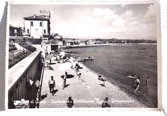 Vintage 1950's Black & White LAGO DI GARDA Beach Milano ITALY Postcard