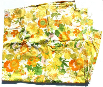 Vtg 1960s Kendell Inc. (Everglaze) Flower Retro MCM Psychedelic Fabric