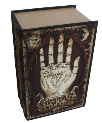 Lrg FORTUNE TELLER Hollow BOOK Palm Reader Hidden Secret Stash Box HALLOWEEN