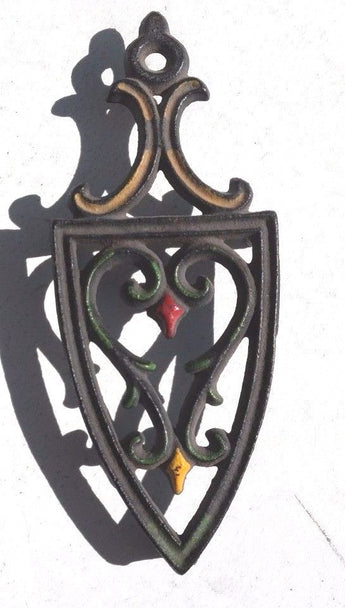 Vtg Antique Miniature WILTON (Stamped) Cast Iron Sad Iron Footed Trivet Rest 2